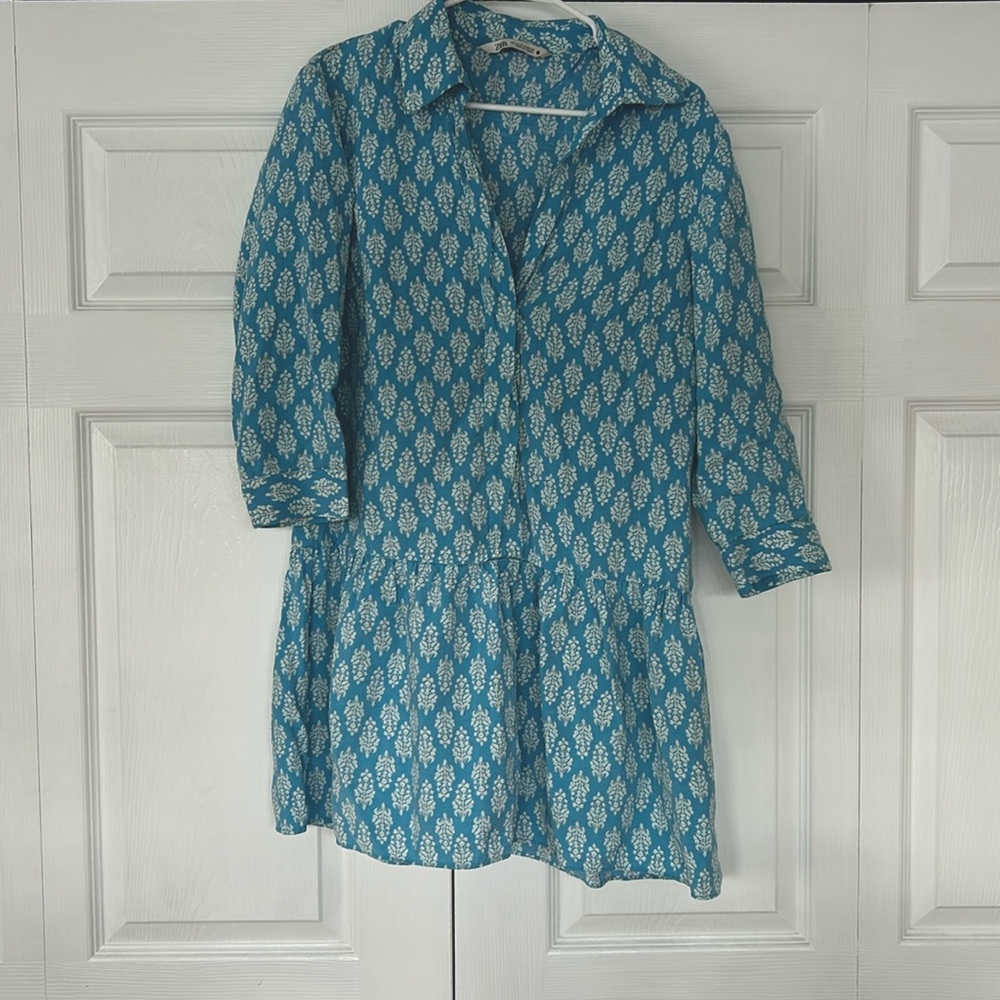 Zara button down mini dress